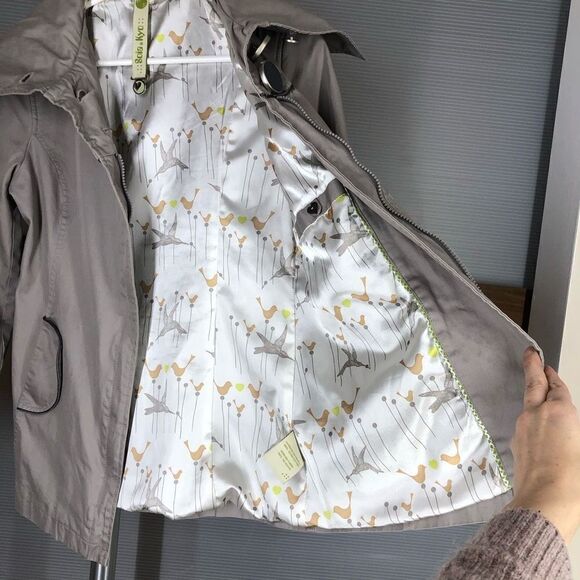 Soia & KYO Grey  Spring‎ Midi Trench Jacket Sz S - Picture 4 of 10